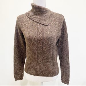 SARAH SPENCER women's brown long sleeve‎ wool sweater S Classic Casual Office